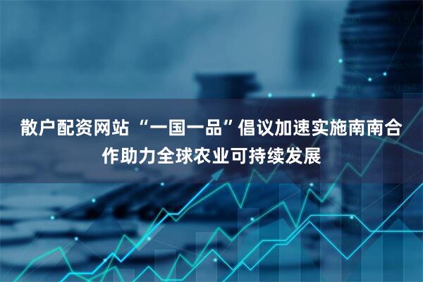 散户配资网站 “一国一品”倡议加速实施　南南合作助力全球农业可持续发展