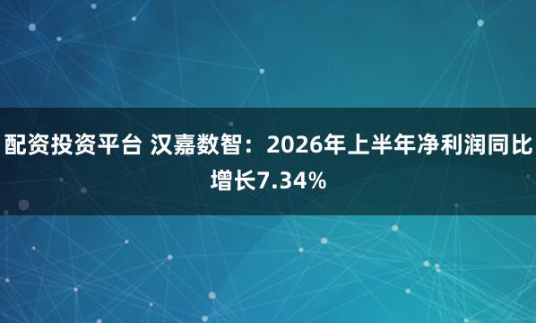 配资投资平台 汉嘉数智:2026年上半年净利润同比增长7.34%